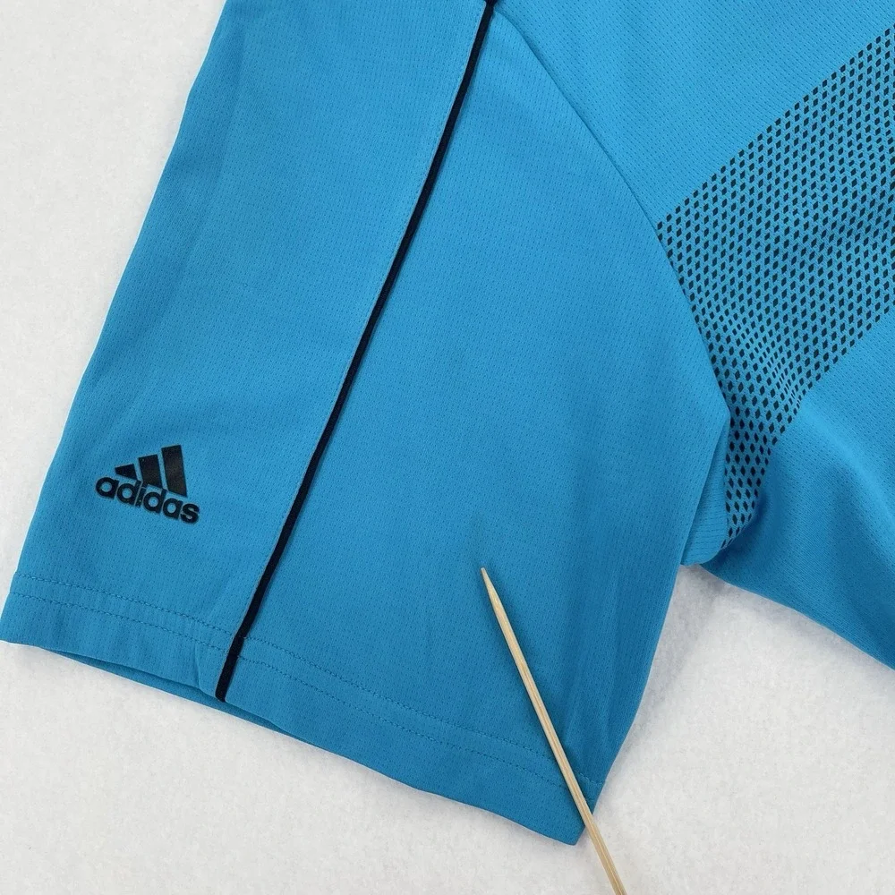 Adidas Climacool Polo Shirt Mens XL Blue Colonial Country Club Golf Logo
